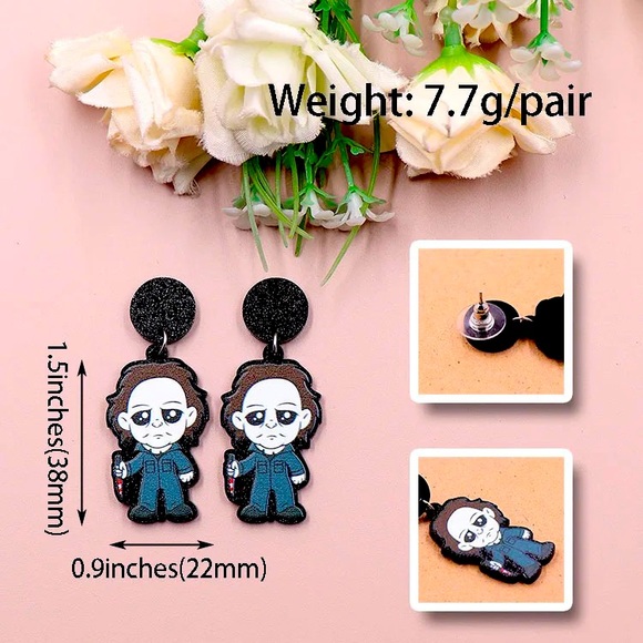 New Halloween Ghost Earrings Cute Acrylic Handmade Jewelry - Picture 2 of 3